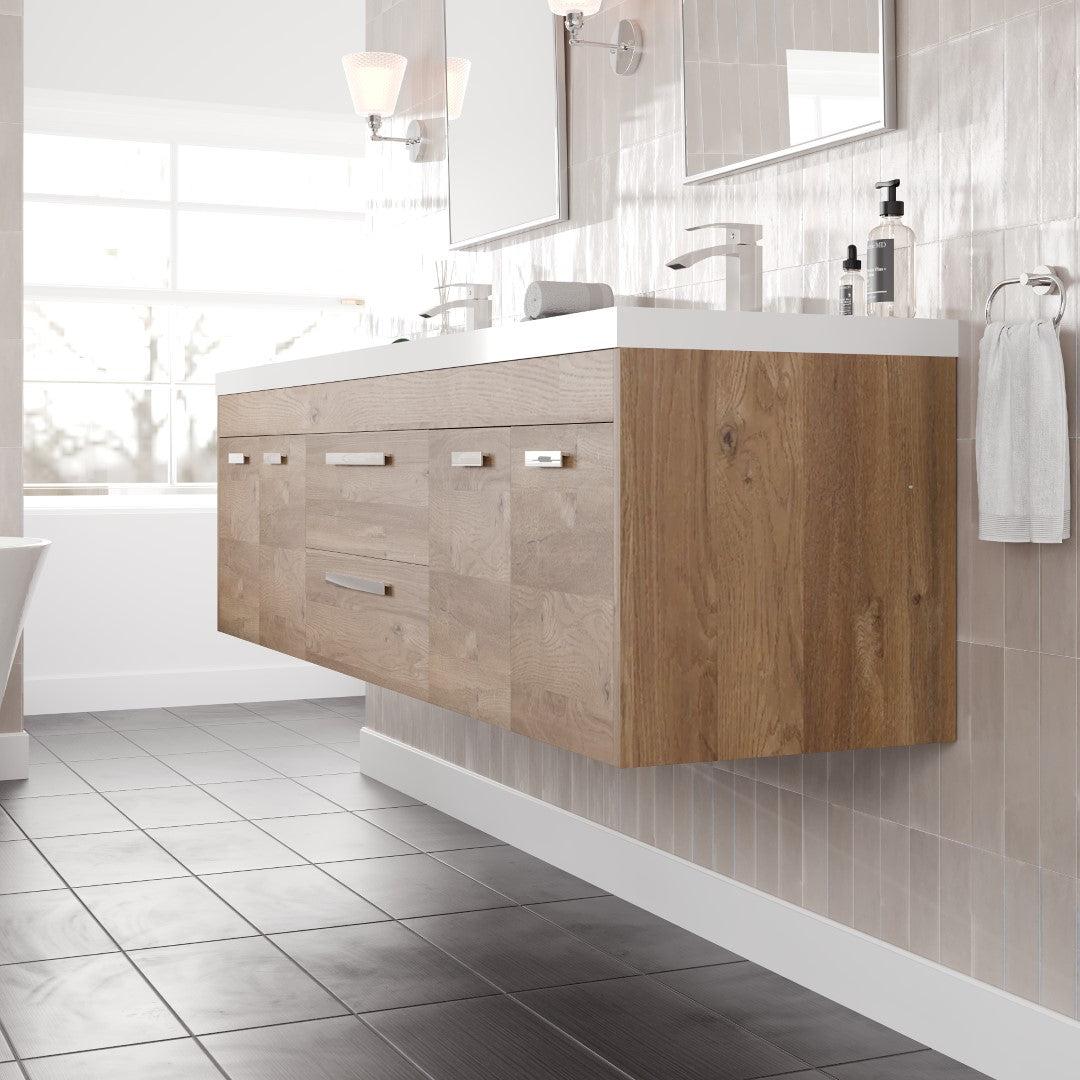 Eviva Lugano Bath Vanity with Acrylic Top and Integrated Sink (24"-84")