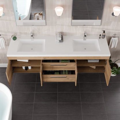 Eviva Lugano Bath Vanity with Acrylic Top and Integrated Sink (24"-84")