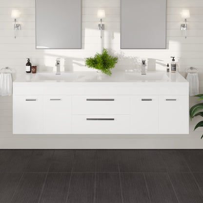 Eviva Lugano Bath Vanity with Acrylic Top and Integrated Sink (24"-84")