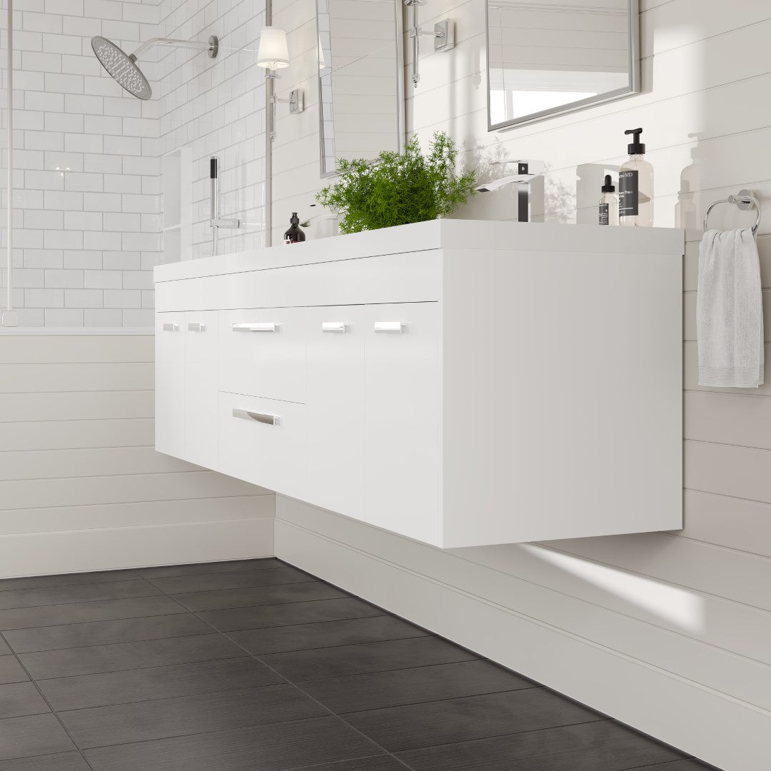 Eviva Lugano Bath Vanity with Acrylic Top and Integrated Sink (24"-84")