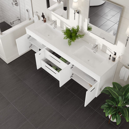 Eviva Lugano Bath Vanity with Acrylic Top and Integrated Sink (24"-84")