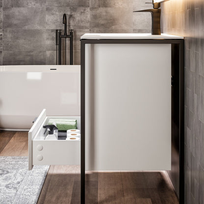 Eviva Onyx Wall Mount Bath Vanity with Solid Surface Top and Integrated Sink (26"-48")