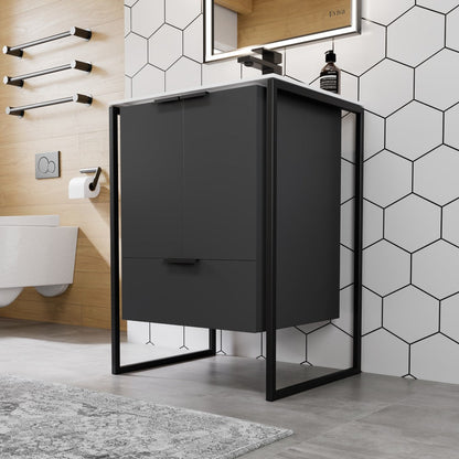 Eviva Onyx Wall Mount Bath Vanity with Solid Surface Top and Integrated Sink (26"-48")