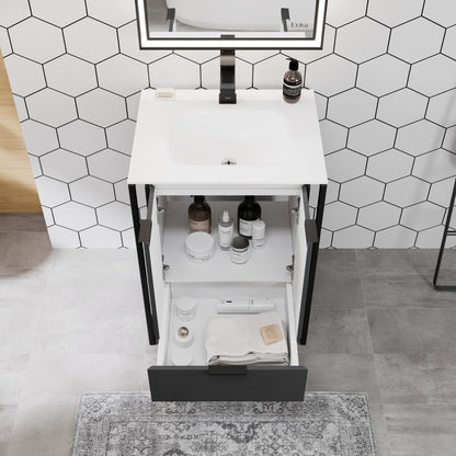 Eviva Onyx Wall Mount Bath Vanity with Solid Surface Top and Integrated Sink (26"-48")