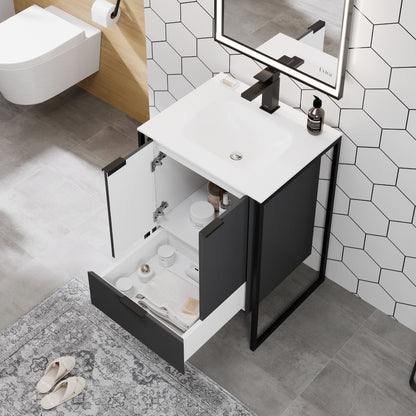 Eviva Onyx Wall Mount Bath Vanity with Solid Surface Top and Integrated Sink (26"-48")