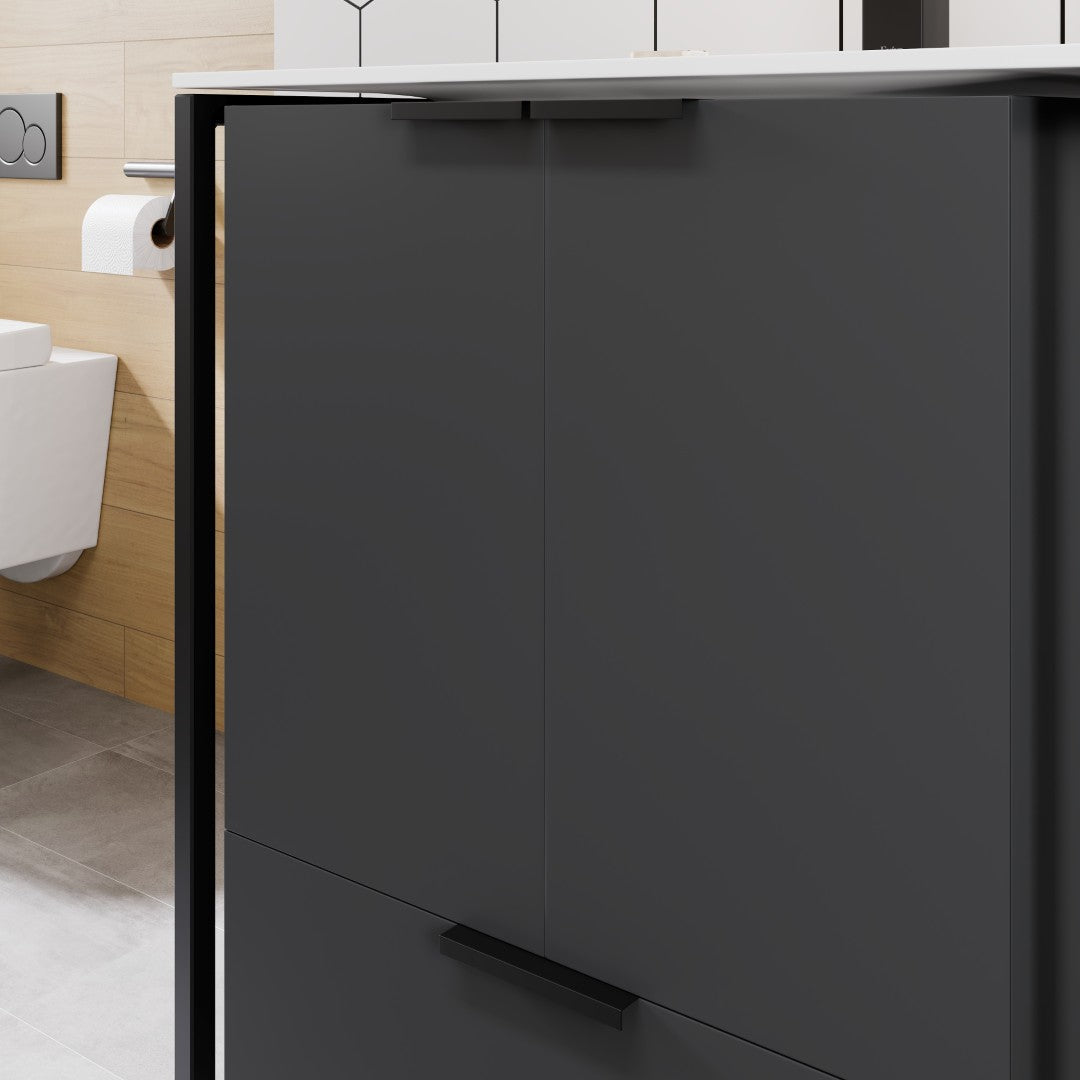 Eviva Onyx Wall Mount Bath Vanity with Solid Surface Top and Integrated Sink (26"-48")