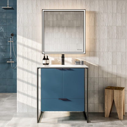 Eviva Onyx Wall Mount Bath Vanity with Solid Surface Top and Integrated Sink (26"-48")