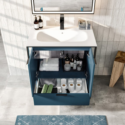 Eviva Onyx Wall Mount Bath Vanity with Solid Surface Top and Integrated Sink (26"-48")