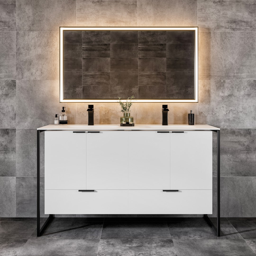 Eviva Onyx Wall Mount Bath Vanity with Solid Surface Top and Integrated Sink (26"-48")
