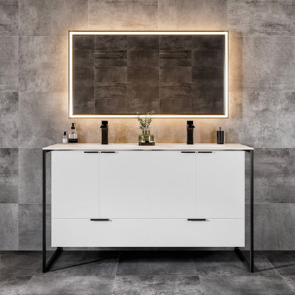 Eviva Onyx Wall Mount Bath Vanity with Solid Surface Top and Integrated Sink (26"-48")