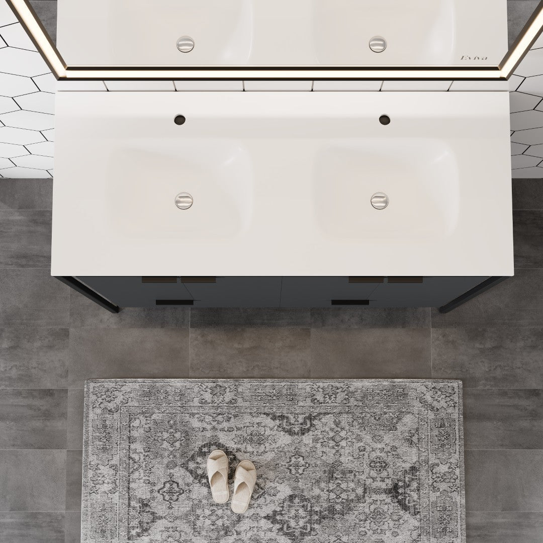 Eviva Onyx Wall Mount Bath Vanity with Solid Surface Top and Integrated Sink (26"-48")