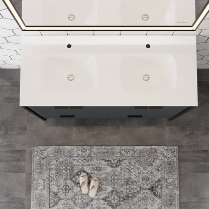 Eviva Onyx Wall Mount Bath Vanity with Solid Surface Top and Integrated Sink (26"-48")