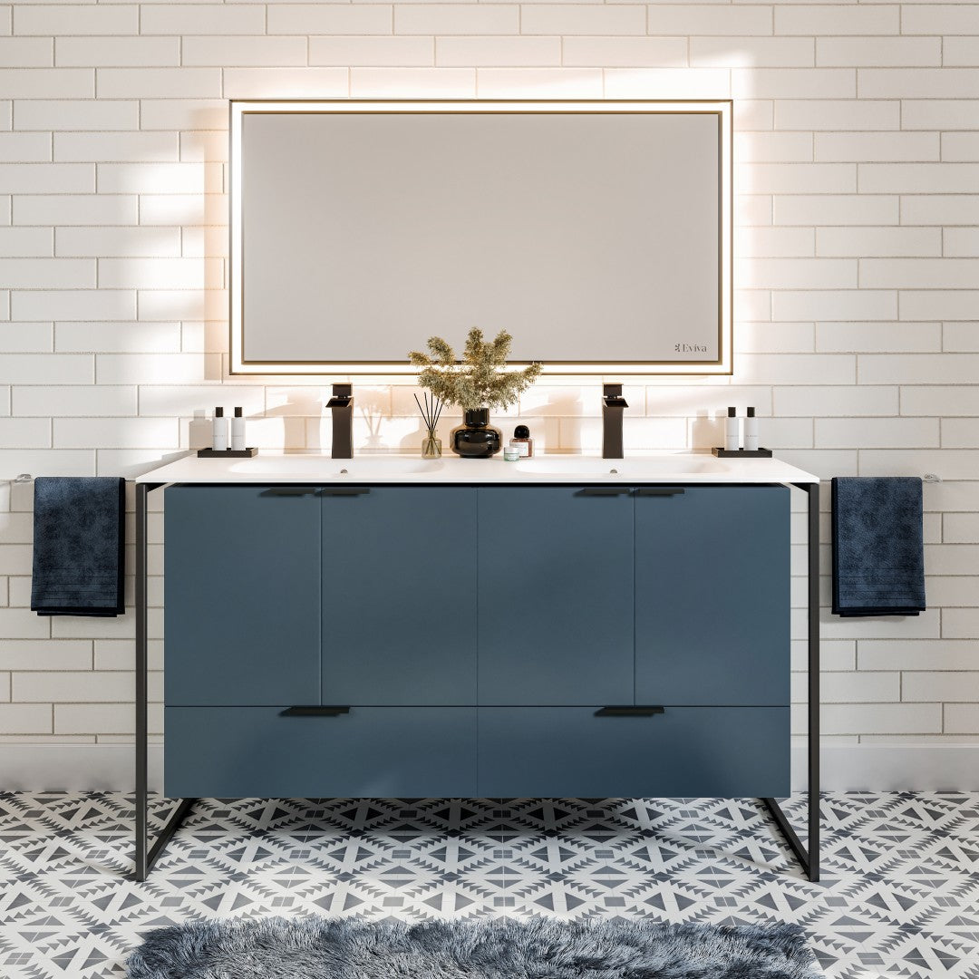 Eviva Onyx Wall Mount Bath Vanity with Solid Surface Top and Integrated Sink (26"-48")