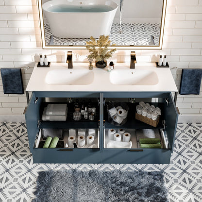 Eviva Onyx Wall Mount Bath Vanity with Solid Surface Top and Integrated Sink (26"-48")