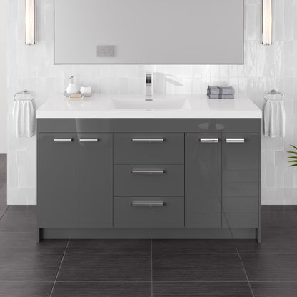 Eviva Lugano Bath Vanity with Acrylic Top and Integrated Sink (24"-84")