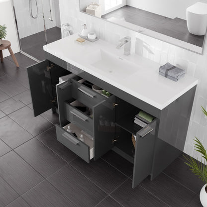 Eviva Lugano Bath Vanity with Acrylic Top and Integrated Sink (24"-84")