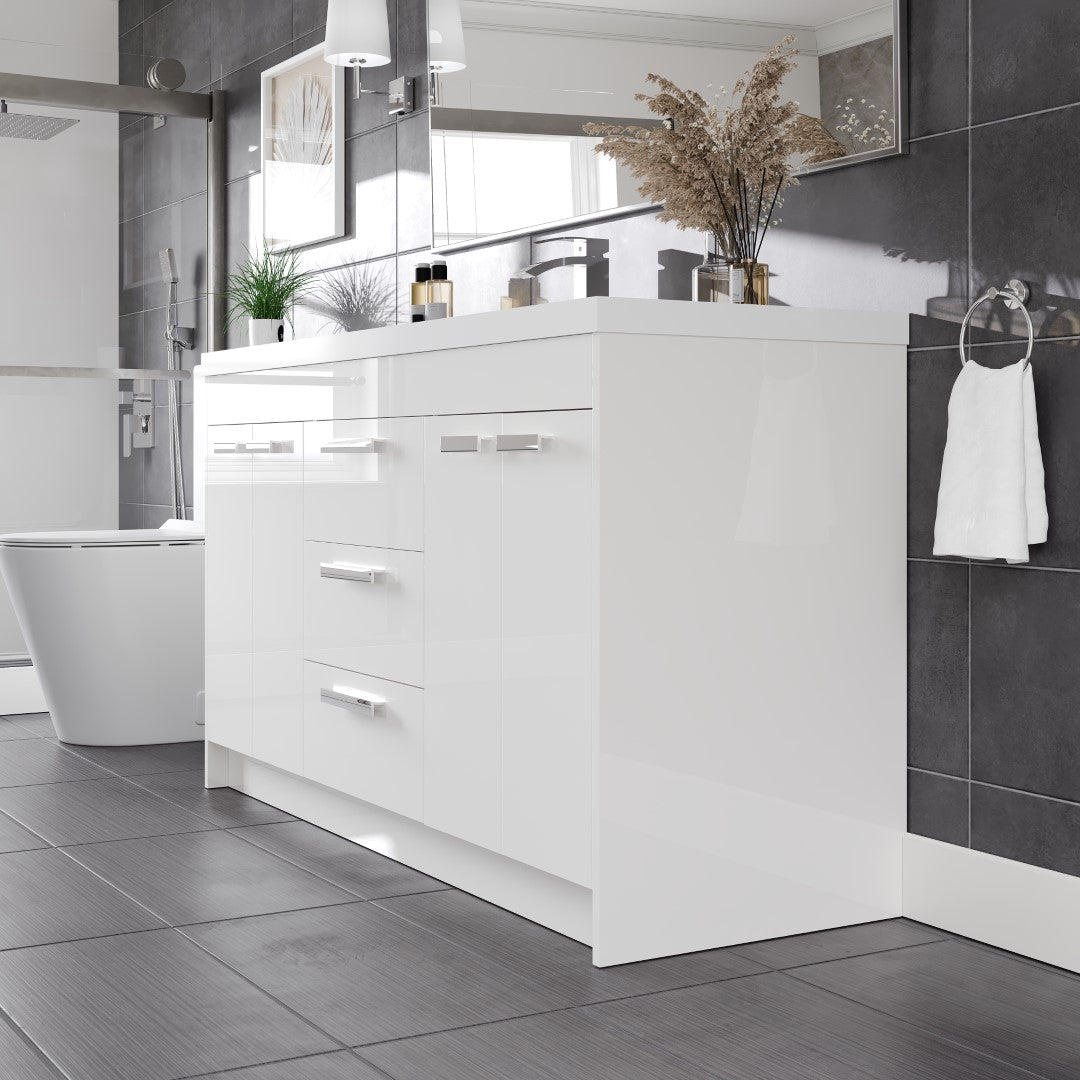 Eviva Lugano Bath Vanity with Acrylic Top and Integrated Sink (24"-84")