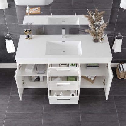 Eviva Lugano Bath Vanity with Acrylic Top and Integrated Sink (24"-84")
