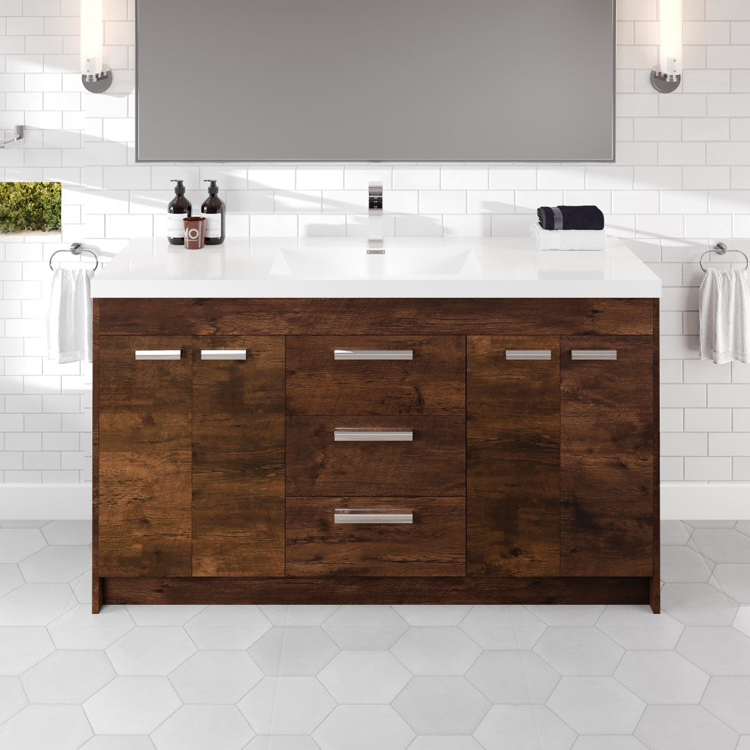 Eviva Lugano Bath Vanity with Acrylic Top and Integrated Sink (24"-84")