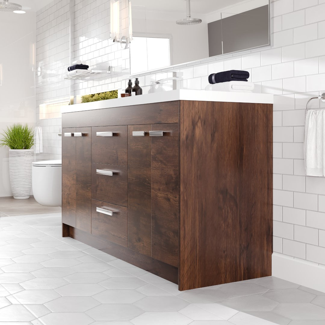 Eviva Lugano Bath Vanity with Acrylic Top and Integrated Sink (24"-84")