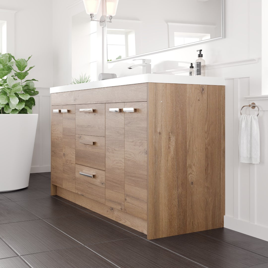 Eviva Lugano Bath Vanity with Acrylic Top and Integrated Sink (24"-84")