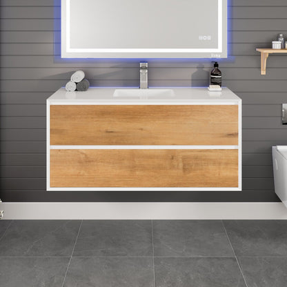 Eviva Vienna Wall Mount Bath Vanity with Acrylic Top and Integrated Sink (36"-75")