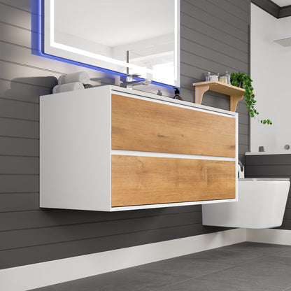 Eviva Vienna Wall Mount Bath Vanity with Acrylic Top and Integrated Sink (36"-75")