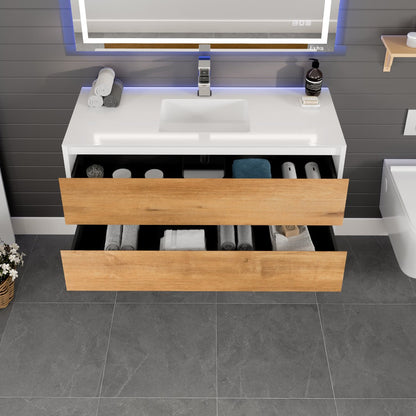 Eviva Vienna Wall Mount Bath Vanity with Acrylic Top and Integrated Sink (36"-75")