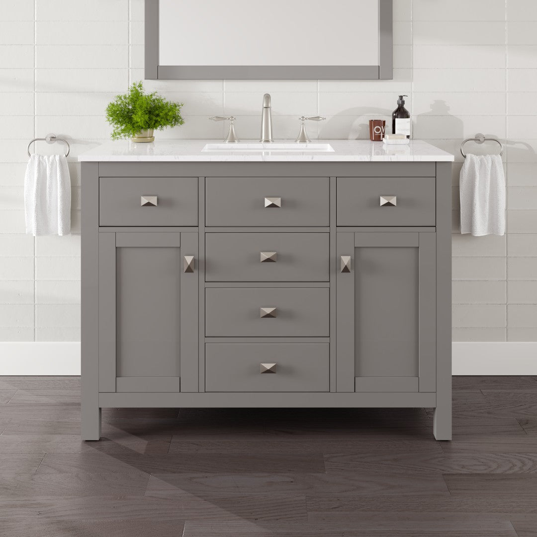 Eviva Artemis Bath Vanity with Engineered Stone Top & Undermount Porcelain Sink (42"-72")