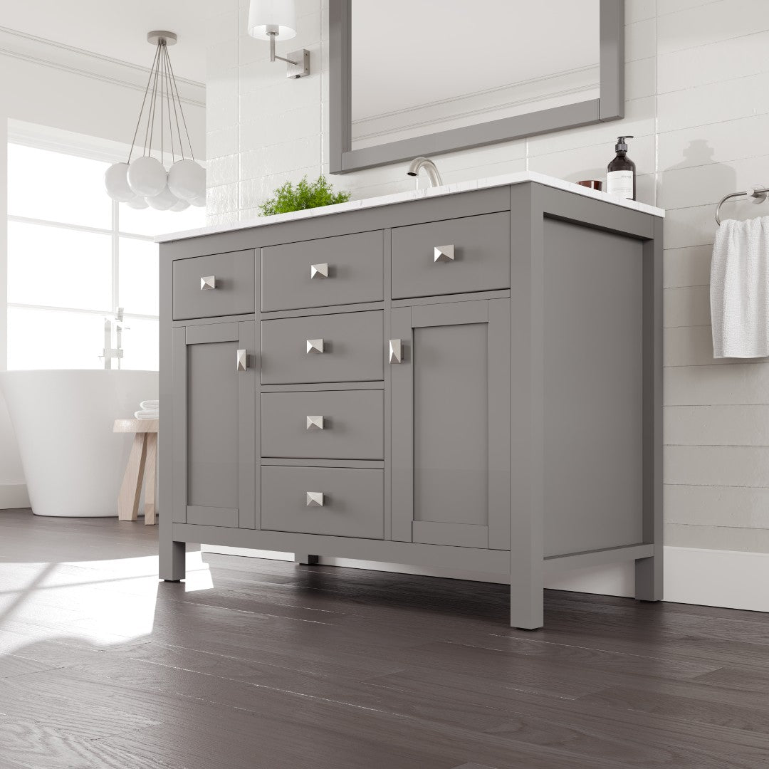 Eviva Artemis Bath Vanity with Engineered Stone Top & Undermount Porcelain Sink (42"-72")