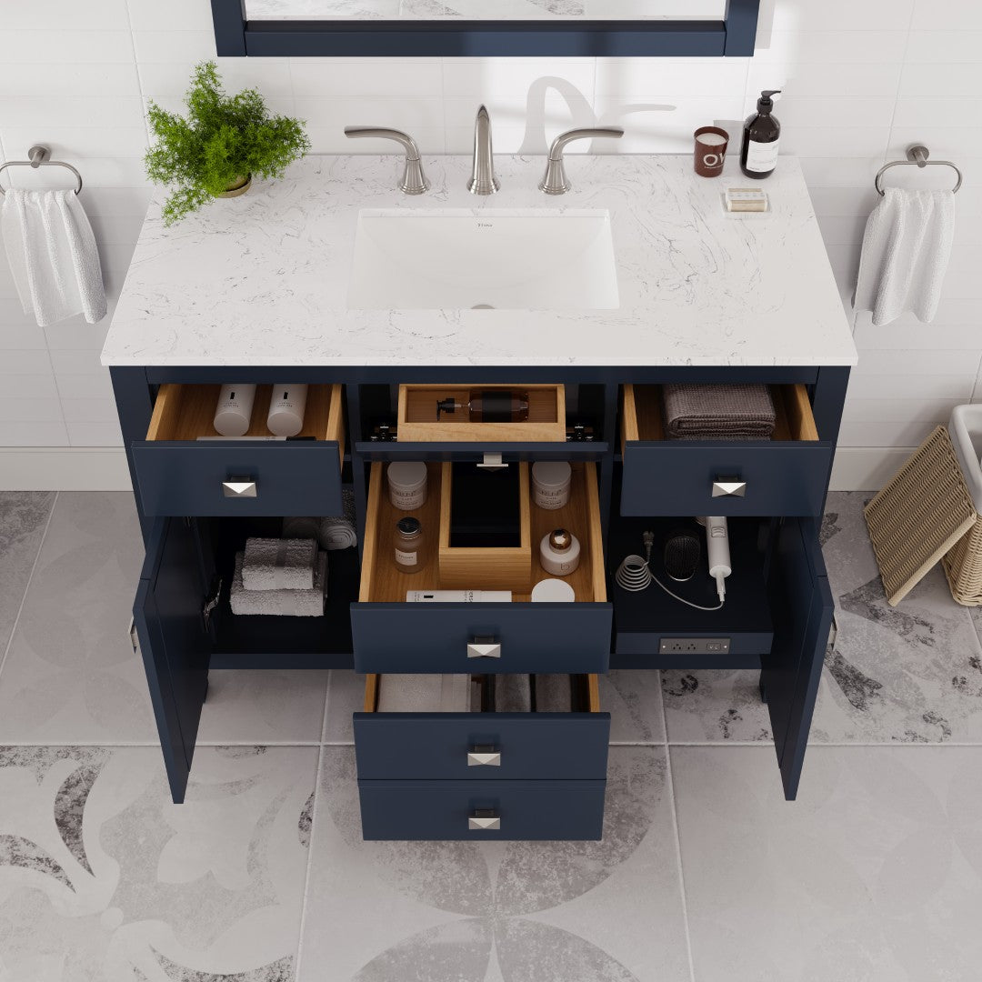 Eviva Artemis Bath Vanity with Engineered Stone Top & Undermount Porcelain Sink (42"-72")