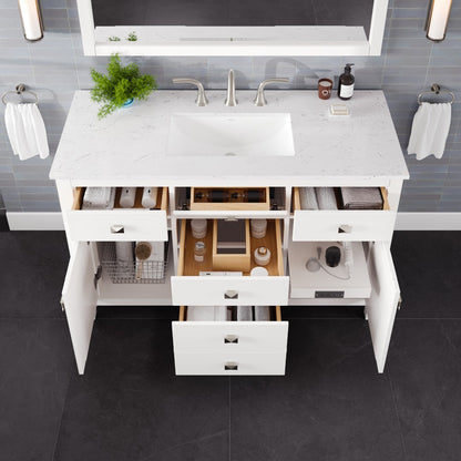 Eviva Artemis Bath Vanity with Engineered Stone Top & Undermount Porcelain Sink (42"-72")