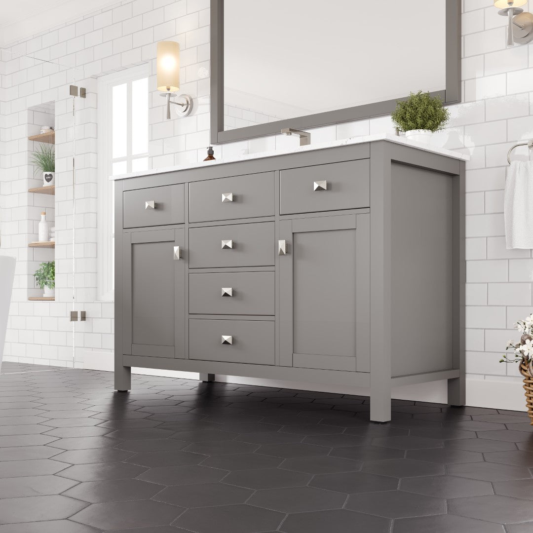Eviva Artemis Bath Vanity with Engineered Stone Top & Undermount Porcelain Sink (42"-72")
