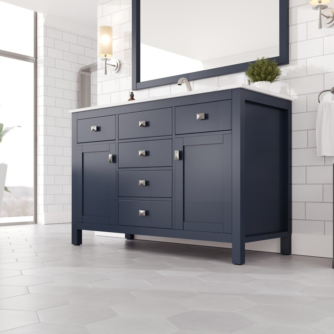Eviva Artemis Bath Vanity with Engineered Stone Top & Undermount Porcelain Sink (42"-72")