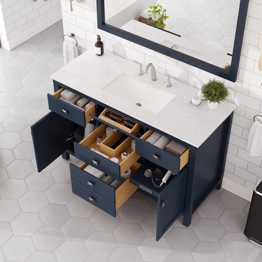 Eviva Artemis Bath Vanity with Engineered Stone Top & Undermount Porcelain Sink (42"-72")