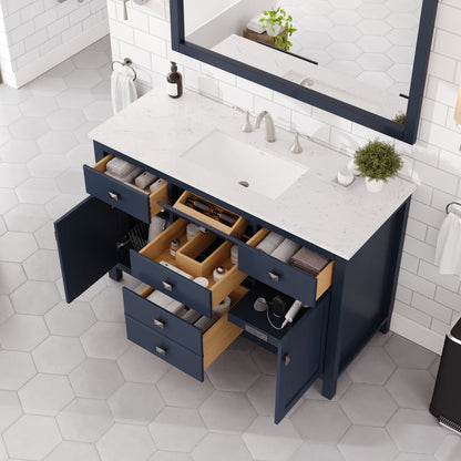 Eviva Artemis Bath Vanity with Engineered Stone Top & Undermount Porcelain Sink (42"-72")