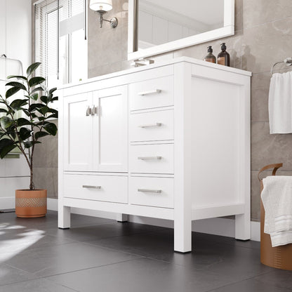 Eviva London Bath Vanity with Carrara Quartz Top and Undermount Porcelain Sink (20"-60")