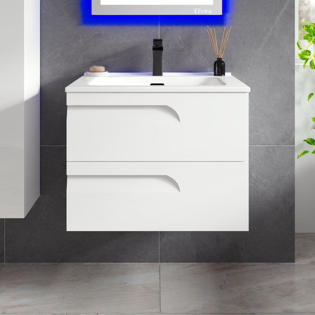 Eviva Joy Bath Vanity with Porcelain Top and Integrated Sink (24"-40")