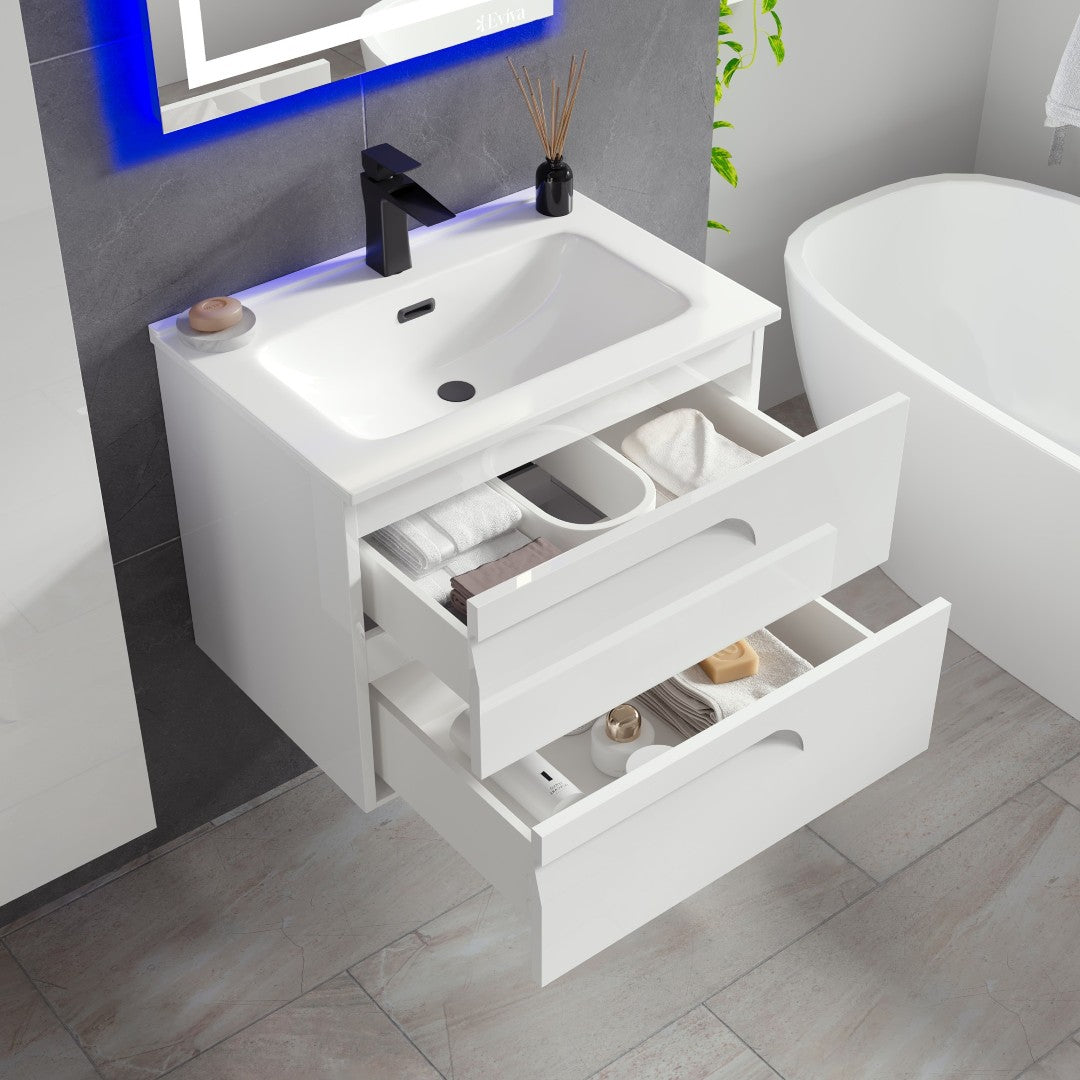 Eviva Joy Bath Vanity with Porcelain Top and Integrated Sink (24"-40")