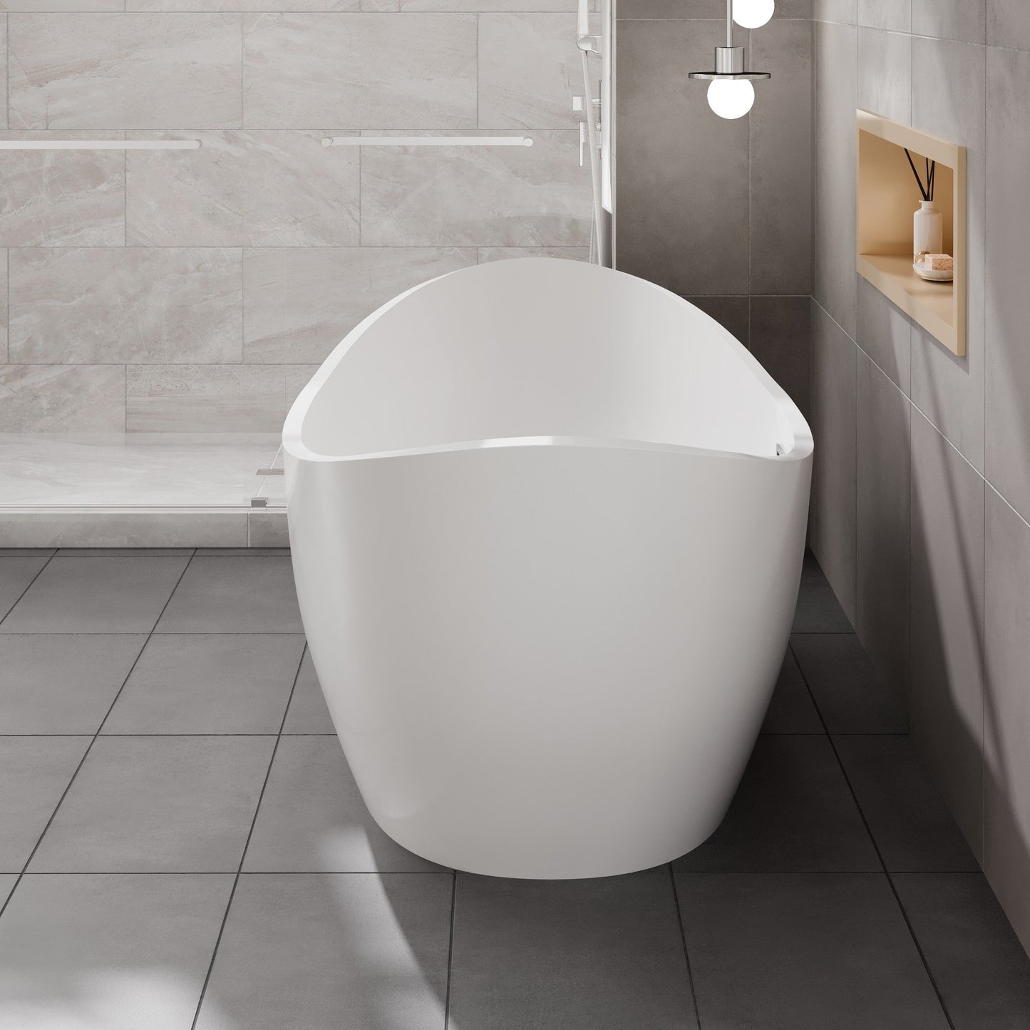 Eviva Bella Glossy White Acrylic Slipper Freestanding Bathtub