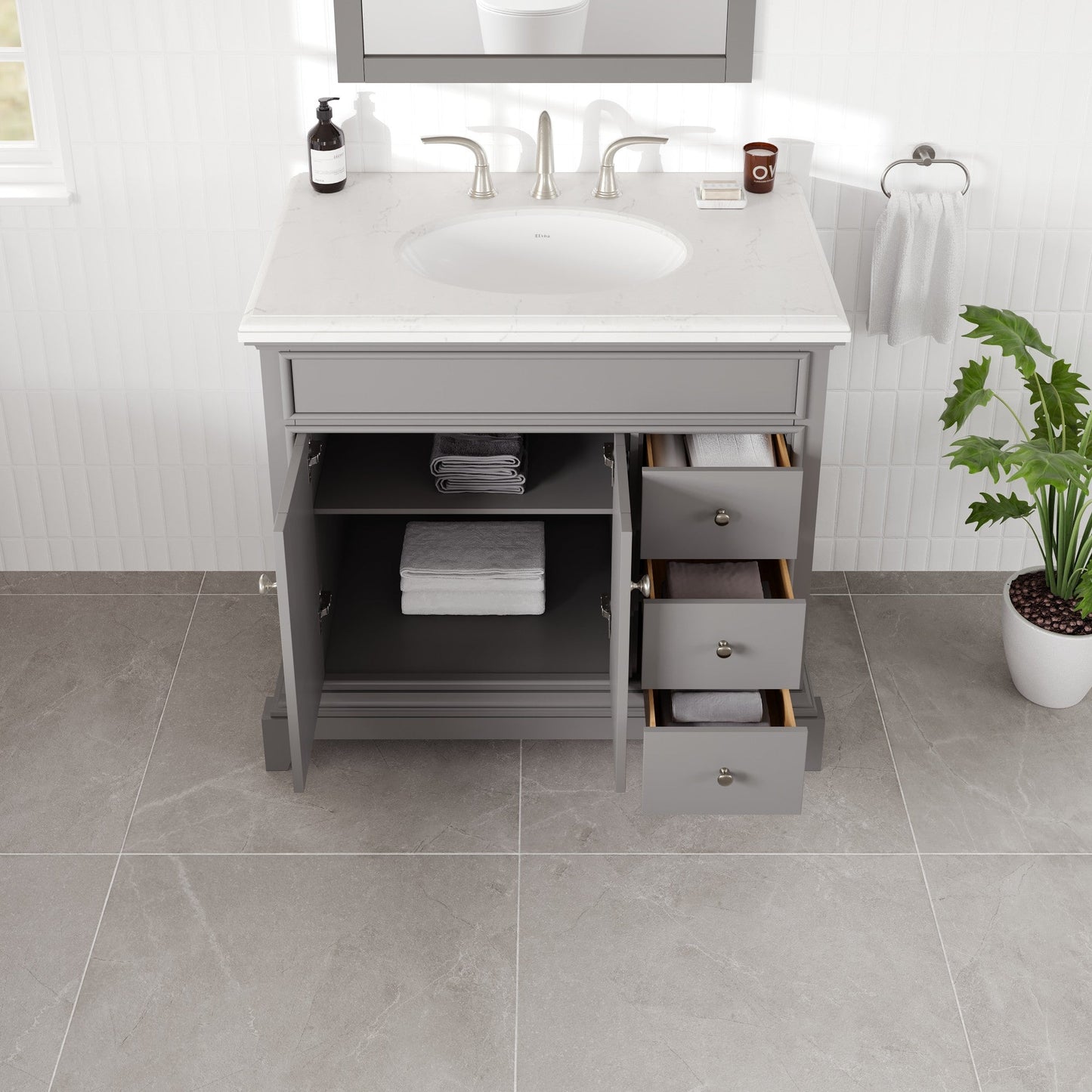 Eviva Elite Stamford Bath Vanity with Counter Top and Undermount Porcelain Sink (24"-72")