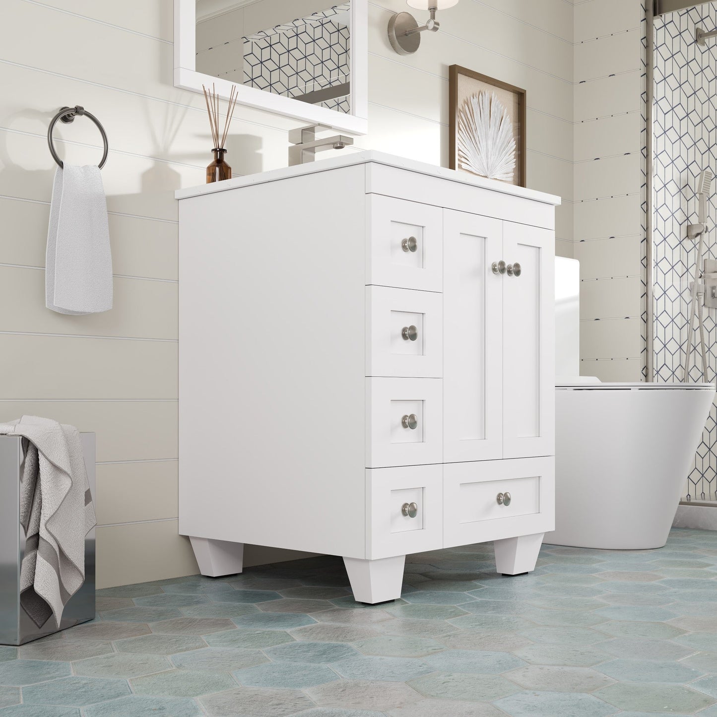 Eviva Acclaim Bath Vanity with Counter Top and Undermount Porcelain Sink (24"-30")