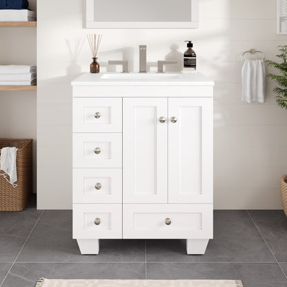 Eviva Acclaim Bath Vanity with Counter Top and Undermount Porcelain Sink (24"-30")