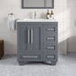 Eviva Loon Bath Vanity with Carrara Quartz Top and Undermount Porcelain Sink (28"-30")
