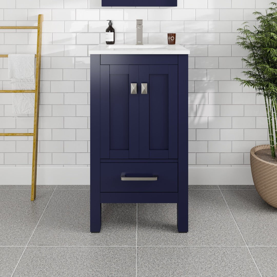Eviva London Bath Vanity with Carrara Quartz Top and Undermount Porcelain Sink (20"-60")