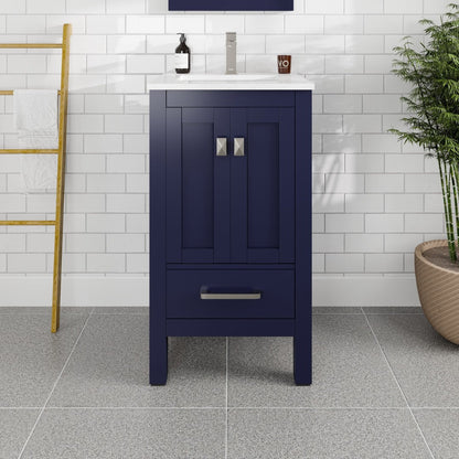 Eviva London Bath Vanity with Carrara Quartz Top and Undermount Porcelain Sink (20"-60")