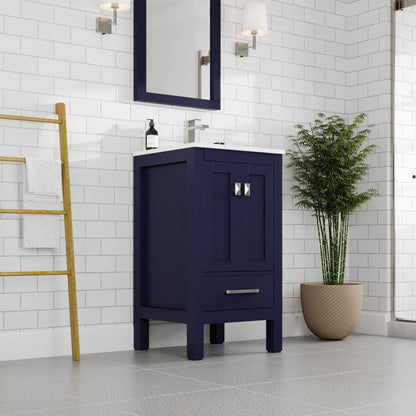 Eviva London Bath Vanity with Carrara Quartz Top and Undermount Porcelain Sink (20"-60")
