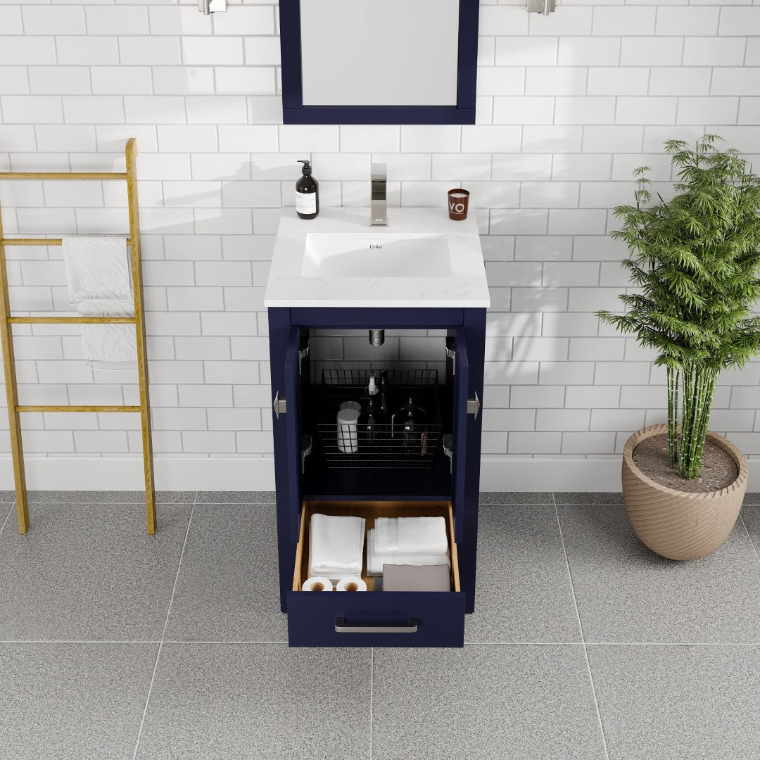 Eviva London Bath Vanity with Carrara Quartz Top and Undermount Porcelain Sink (20"-60")