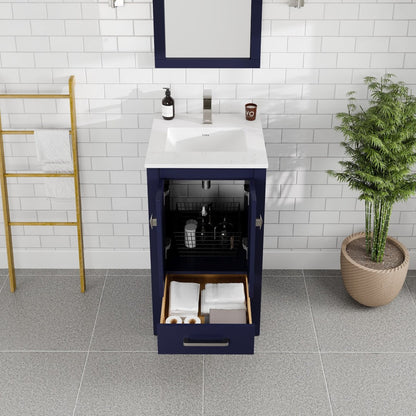 Eviva London Bath Vanity with Carrara Quartz Top and Undermount Porcelain Sink (20"-60")