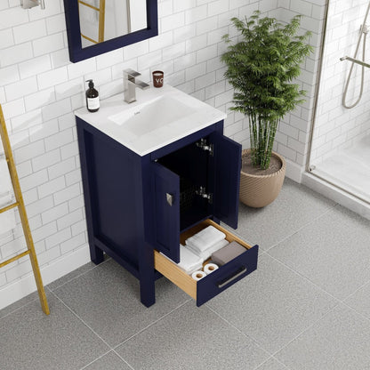Eviva London Bath Vanity with Carrara Quartz Top and Undermount Porcelain Sink (20"-60")